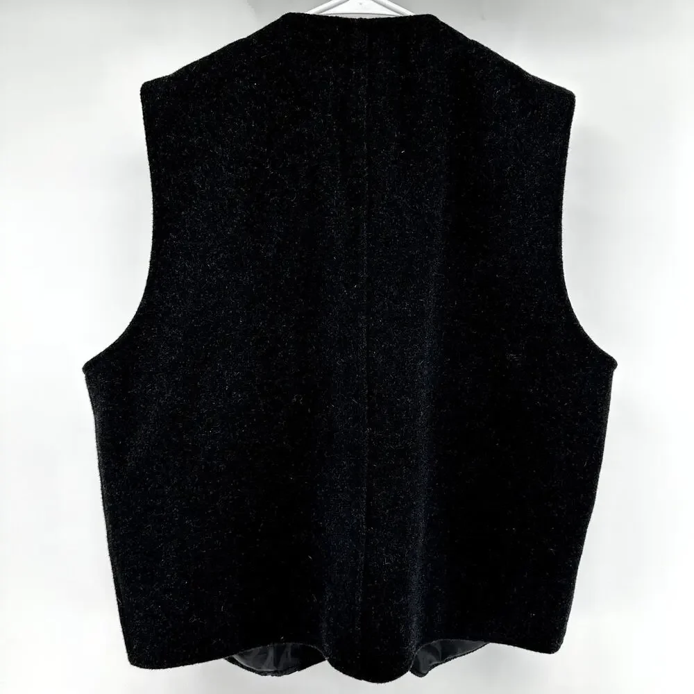Wyoming Traders 100% Australian Wool Vest Water Resistant Pockets Lined Black XL